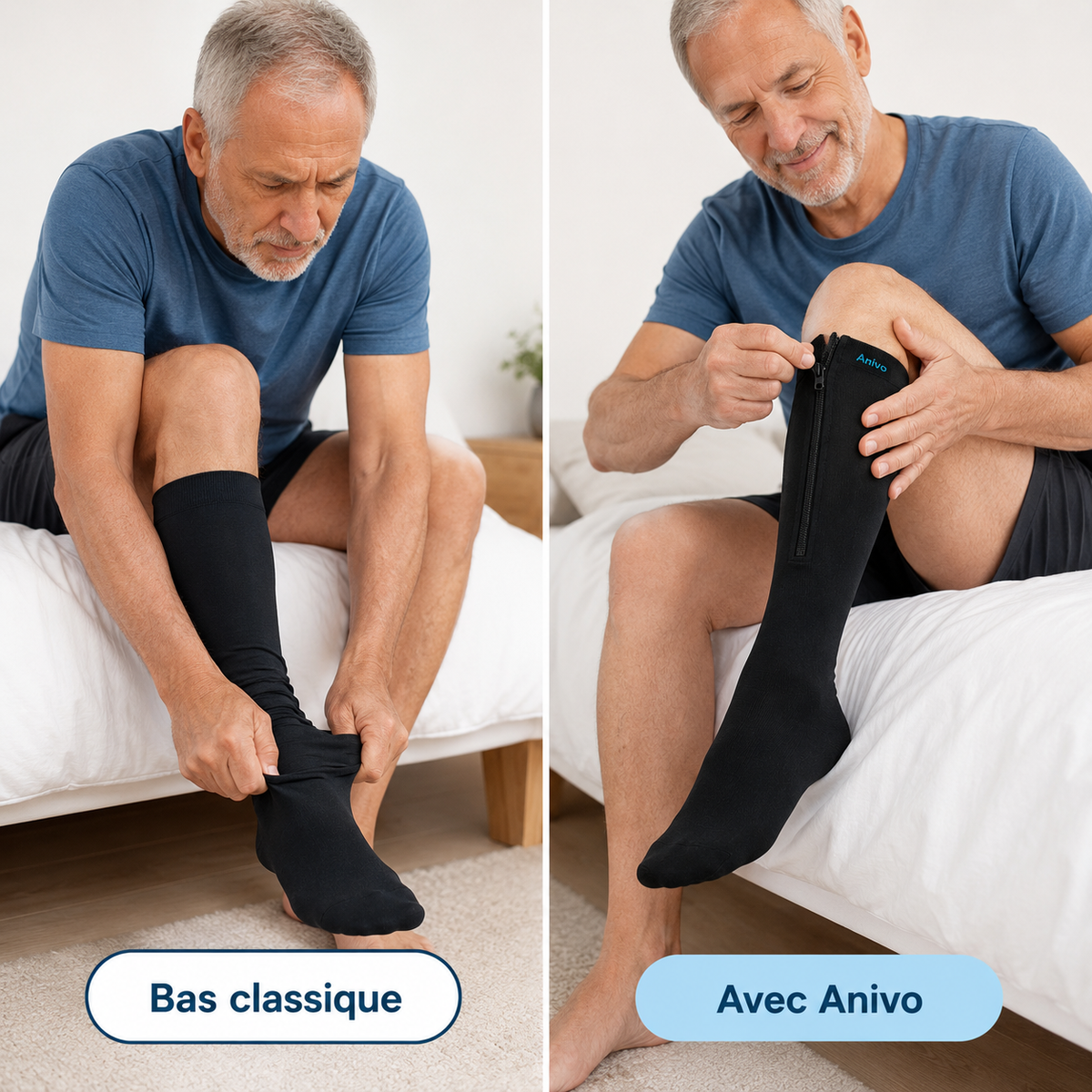 Bas de contention zippés Anivo